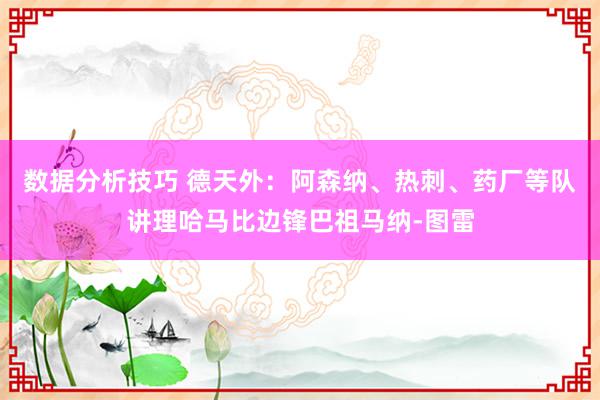 数据分析技巧 德天外：阿森纳、热刺、药厂等队讲理哈马比边锋巴祖马纳-图雷