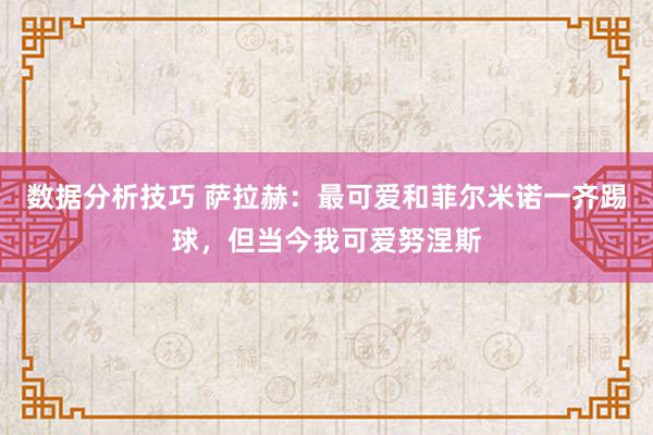 数据分析技巧 萨拉赫：最可爱和菲尔米诺一齐踢球，但当今我可爱努涅斯