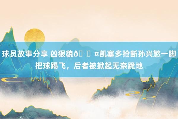 球员故事分享 凶狠貌😤凯塞多抢断孙兴慜一脚把球踢飞，后者被掀起无奈跪地