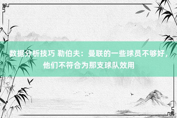 数据分析技巧 勒伯夫：曼联的一些球员不够好，他们不符合为那支球队效用