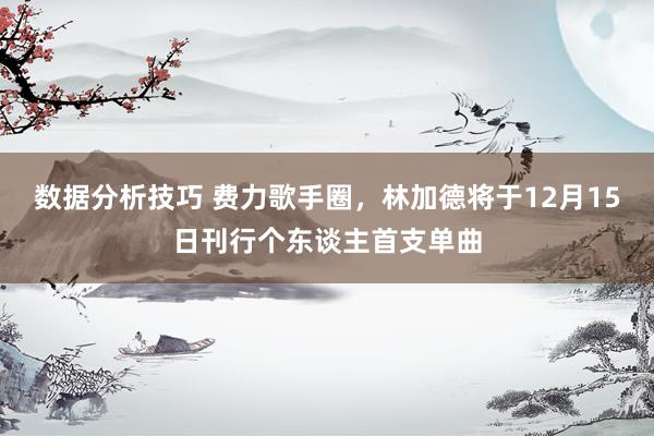 数据分析技巧 费力歌手圈，林加德将于12月15日刊行个东谈主首支单曲