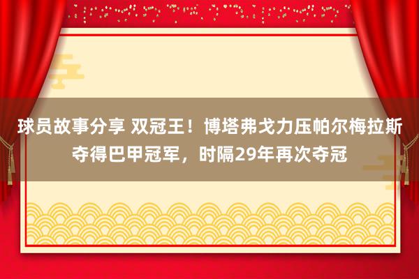 球员故事分享 双冠王！博塔弗戈力压帕尔梅拉斯夺得巴甲冠军，时隔29年再次夺冠