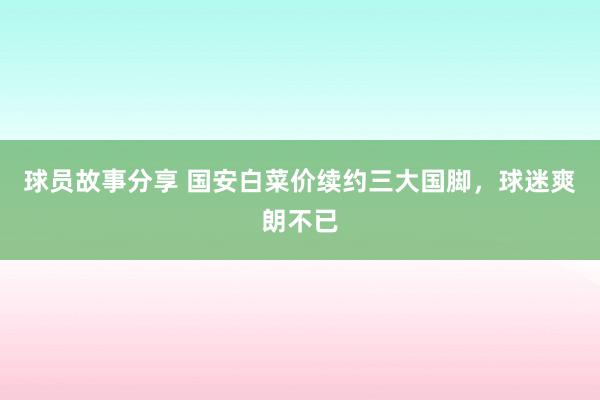 球员故事分享 国安白菜价续约三大国脚，球迷爽朗不已