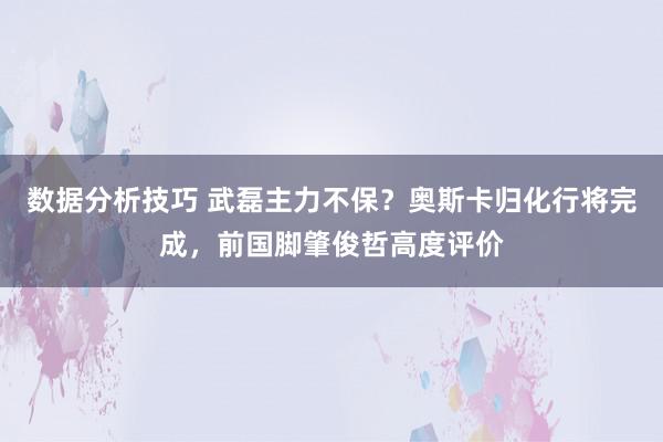 数据分析技巧 武磊主力不保？奥斯卡归化行将完成，前国脚肇俊哲高度评价