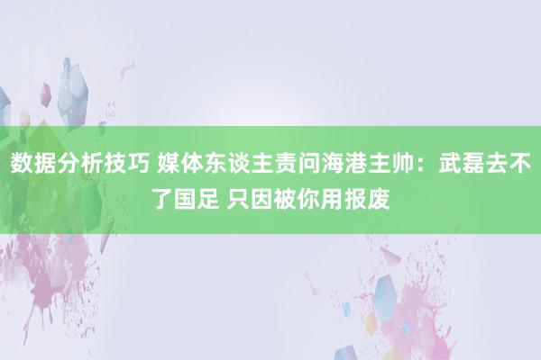 数据分析技巧 媒体东谈主责问海港主帅：武磊去不了国足 只因被你用报废